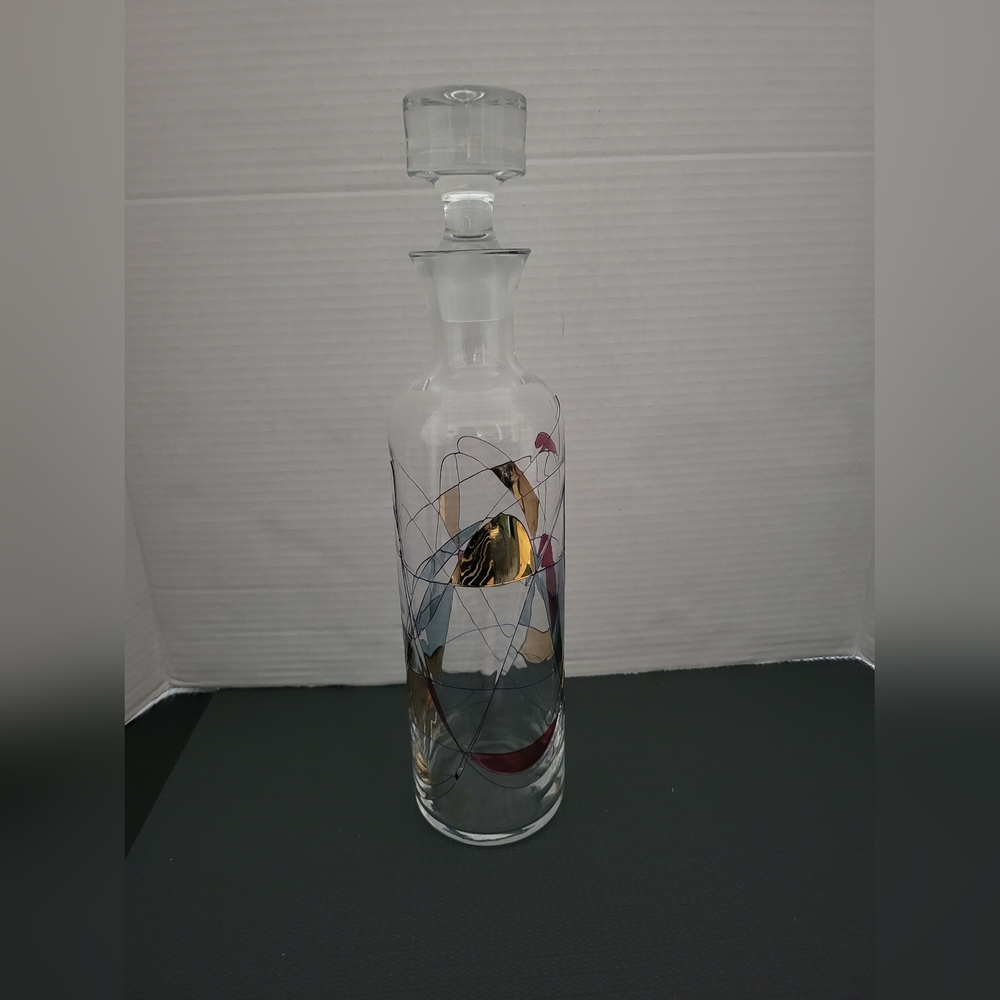 Pop Art Milano Romanian Stanied Glass Decanter.
